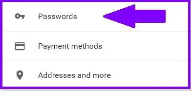 chrome click password option