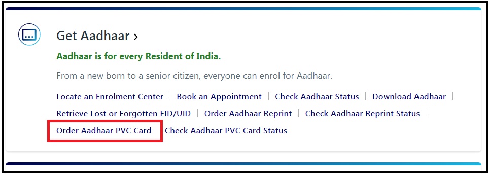 order aadhar pvc card online